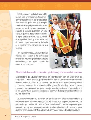 Manual de seguridad escolar | PDF