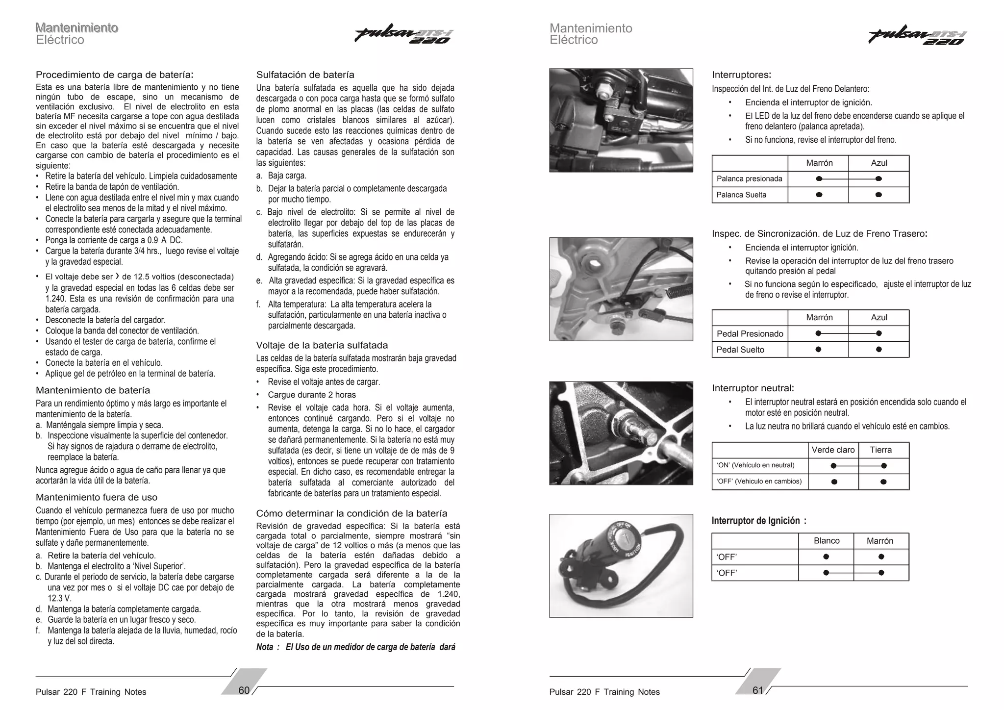 Manual de servicio pulsar 220 | PDF