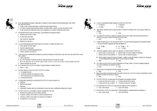 N
o
t
a
s
d
eE
n
t
r
e
n
a
mi
e
n
t
o X
C
D1
2
5
D
T
S
-
S
i N
o
t
a
s
d
eE
n
t
r
e
n
a
mi
e
n
t
o X
C
D1
2
5D
T
S
-
S
i
56. Es de suma importancia chequear / inspeccionar y reemplazar el tubo respirador del motor periódicamente cada 10,000
Kms. pues de otra forma -
a. El tubo se raja y el motor expele gases / pueden presentarse fugas de aceite.
b. En el tubo se pueden producir pequeñas grietas( no visibles desde el exterior ) y puede entrar polvo al motor.
c. El tubo está hecho de material de caucho y por consiguiente no se requiere reemplazarlo durante años.
57. Si la bujía del lado del escape está defectuosa, ¿qué problema de desempeño surgiría?
a. Problemas para arrancar el motor.
b. El motor arranca pero falla.
c. Alto consumo de combustible.
d. Ninguna de las anteriores.
58. La causa fundamental para que ocurran arañazos en el pistón, en el bloque del cilindro, sería -
a. Tubo respirador del motor rajado
b. Ducto del carburador rajado.
c. Filtro de aire no reemplazado periódicamente.
d. Todas las opciones son correctas.
59. ¿Cuál sería la causa fundamental de picaduras en las pistas de rodadura de la dirección ( conos ) que hacen que la dirección se sienta
dura y ruidosa?
a. Falta de lubricación.
b. No se ha chequeado ni rectificado el juego de la dirección durante los períodos de servicio.
c. No se ha apretado con el torque especificado la tuerca central del tenedor ( tuerca especial-32mm A/F )
d. Todas las opciones son correctas.
60. En la motocicleta XCD125DTS-Si, las llantas se pueden instalar en cualquier dirección –
a. Cierto. b. Falso
61. Las llantas delantera y trasera de la XCD 125 DTS-Si se instalan –
a. En cualquier dirección.
b. En dirección contraria a la rotación de la rueda.
c. En la misma dirección de la rotación de la rueda.
d. En dirección hacia atrás.
62. El condensador(Capacitor) de la motocicletaXCD125DTS-Si se puede chequear con-
a. Multímetro.
b. Medidor de abrazadera.
c. Hidrómetro.
d. Contactando el alambre blanco del condensador a la masa del chasis y verificando la producción de chispa.
63. En la XCD 125DTS-Si, si los fusibles se queman repetidamente, Ud. haría -
a. Reemplazar los fusibles por unos de mayor capacidad.
b. Chequear y rectificar corto circuito en el sistema de iluminación CD.
c. Chequear y rectificar corto circuito en el sistema de encendido CD.
d. Las opciones b y c son correctas.
64. ¿Cuál es la capacidad del fusible instalado en la moto XCD125DTS-Si?
a. 10 Amperios. b. 15 Amperios.
c. 12 Voltios. d. 10 Ohmios.
65. Haga siempre coincidir la marca de punto amarillo en la llanta con la válvula de aire. Esto asegura el balance de
la rueda.
a. Cierto. b. Falso.
66. En el motor XCD 125 DTS-Si, cuando se ensambla el eje del crank, rótelo en dirección horaria para darle la
tensión de una vuelta al ‘Resorte de Retorno del Eje del Crank’ -
a. Cierto. b. Falso.
67. El torque de apriete para la ‘Tuerca Especial del Clutch, ‘Tuerca de Reborde Aseguradora del Engranaje Primario’
y ‘Tuerca de Reborde Aseguradora del Rotor del Magneto’ es -
a. 3.5 ~4.5Kgm. b. 5.0 ~5.5Kgm. c. 3.0 ~
4.0Kgm. d. 2.5 ~ 3.5 Kgm.
68. ¿Cuál de los siguientes sellos de aceite no es aplicable en el motor de laXCD125DTS-Si?
a. Sello de aceite en el eje del crank. b. Sello de aceite en el eje del cambio de engranajes.
c. Sello de aceite en el eje conducido. d. Sello de aceite en el lado del magneto.
69. Monte siempre el ‘Buje del Tenedor de Cambios’ ( rodillo ) en el pin del tenedor de cambios de tal modo que
la cara achaflanada del buje mire hacia el ‘Eje del Tenedor de Cambios’ -
a. Cierto. b. Falso.
70. En el motor de laXCD125DTS-Si,el‘Eje de Balancines de Escape ( salida )’ es menor en longitud comparado
con el ‘Eje de Balancines de admisión ( entrada )’ -
a. Cierto. b. Falso
71. Limpie siempre los rodamientos del motor soplando aire a presión.
a. Cierto. b. Falso.
72. Afloje siempre primero los pernos grandes de la culata ( 4 pernos de 12 mm A/F en cabeza y luego afloje los pernos
pequeños ( 2 pernos de 8 mm A/F en cabeza).
a. Cierto. b. Falso.
73. En la XCD125DTS-Si, la cubierta del rotor del magneto está asegurada mediante -
a. 8 pernos de10mm A/F encabeza. b. 10 pernos de8mm A/F encabeza.
c. 8 pernos de8 mm A/F en cabeza. d. 10 pernos de10mm A/F en cabeza.
74. Enla motocicleta XCD 125 DTS-Si, la ubicación del tornillo de aire del carburador es -
a. Lado LD del vehículo. b. Lado LI del vehículo.
75. Enla moto XCD 125 DTS-Si, la ubicación del ‘Tornillo Ajustador de velocidad Ralenti del carburador es -
a. Lado LD del vehículo. b. Lado LI del vehículo.
1
6
4 1
6
5
 