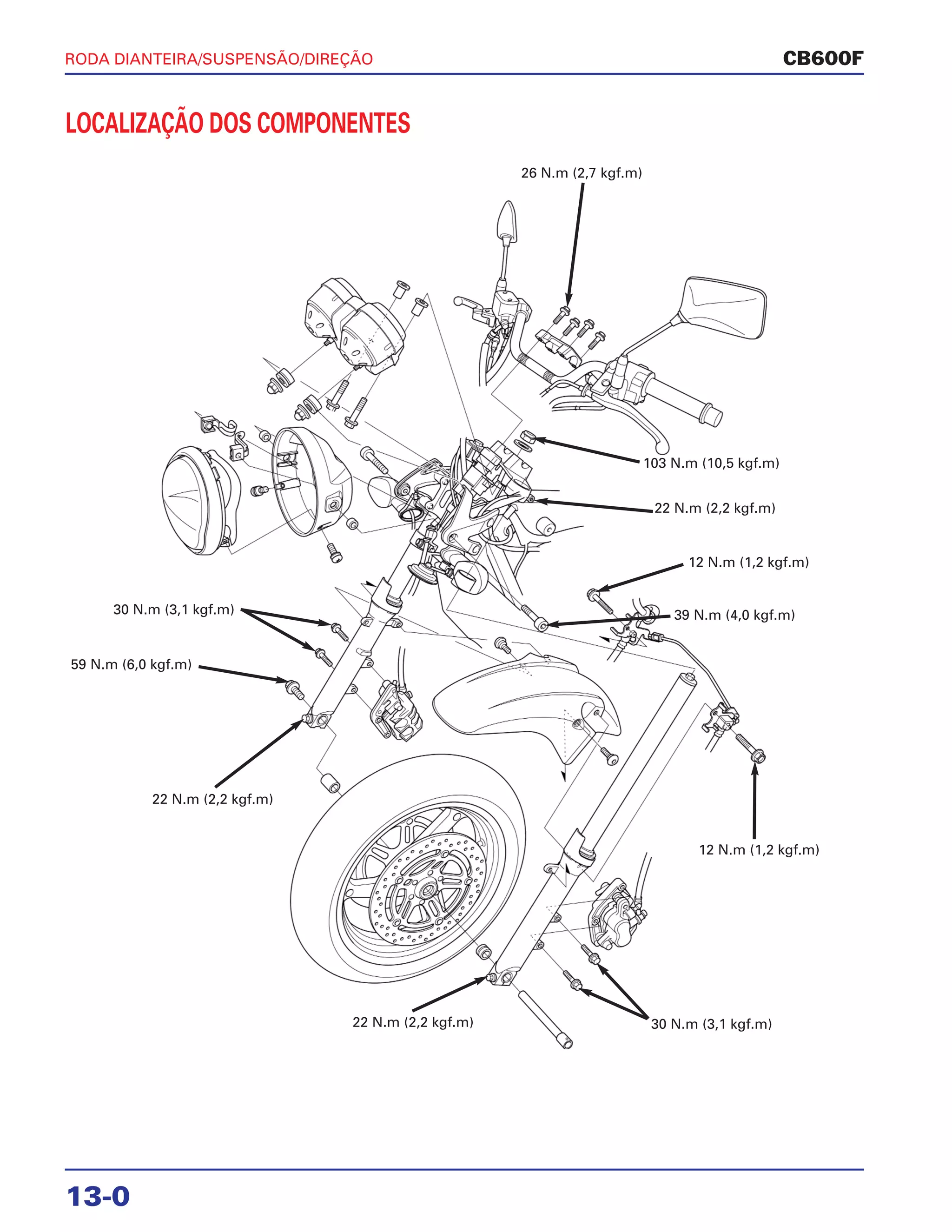 Manual de serviço cb600 f hornet roda diant | PDF
