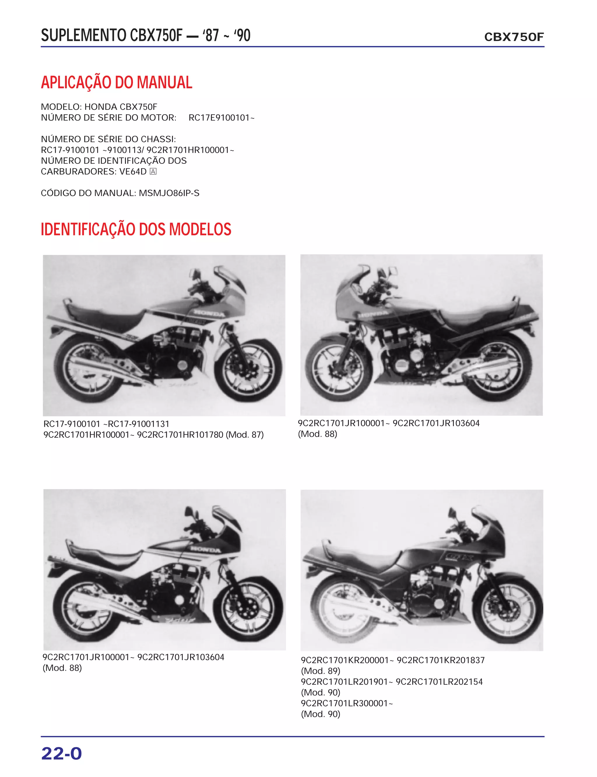 Manual de serviço cbx750 f (1990) suplem1 | PDF