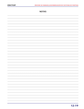 ÁRVORE DE MANIVELAS/EMBREAGEM DO SISTEMA DE PARTIDA
12-19
CBX750F
NOTAS
 