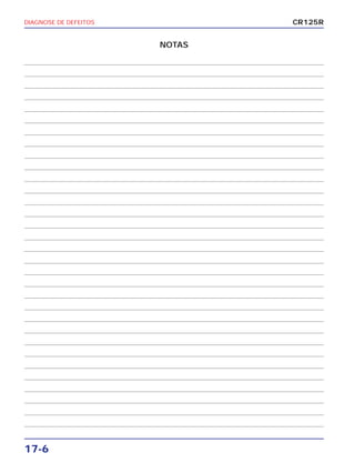 DIAGNOSE DE DEFEITOS
17-6
CR125R
NOTAS
 