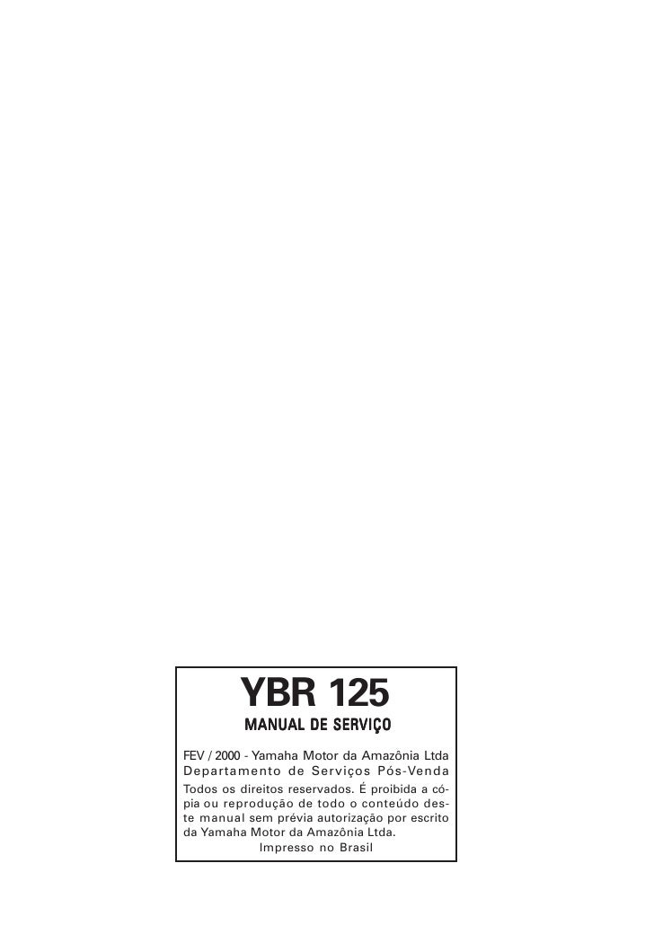 Manual de serviço da yamaha ybr 125cc