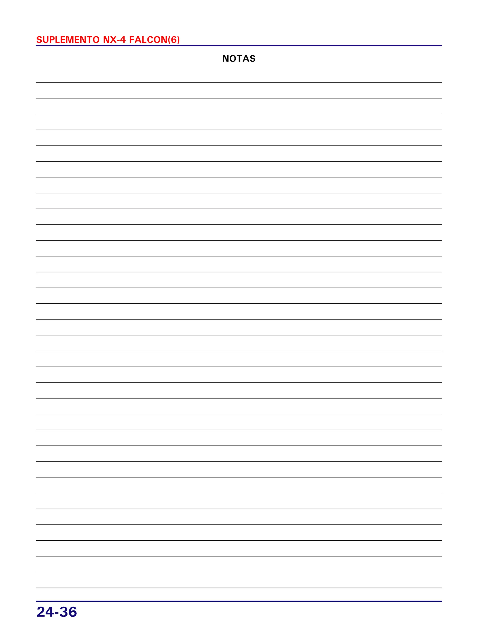 24-36
SUPLEMENTO NX-4 FALCON(6)
NOTAS
 