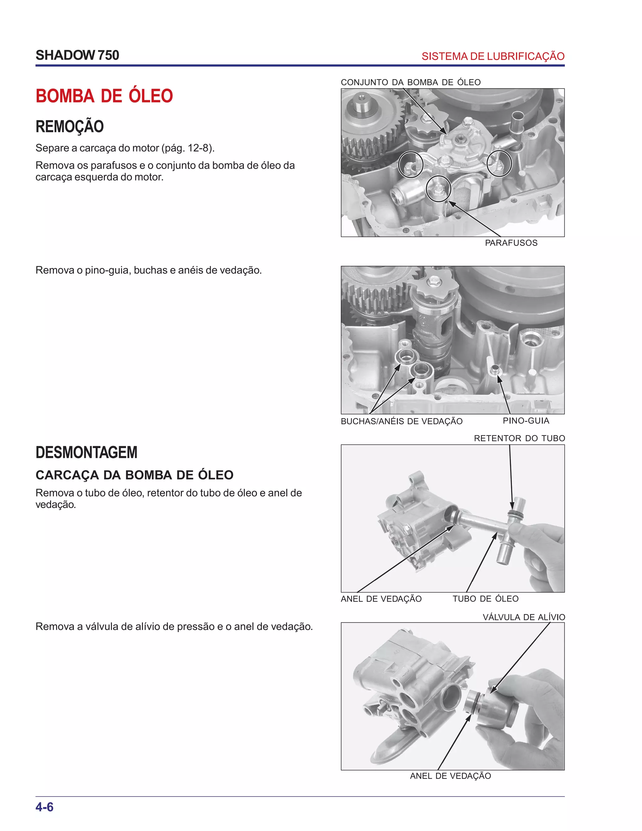 Manual de serviço shadow 750 00 x6b-meg-001 lubrificacao | PDF