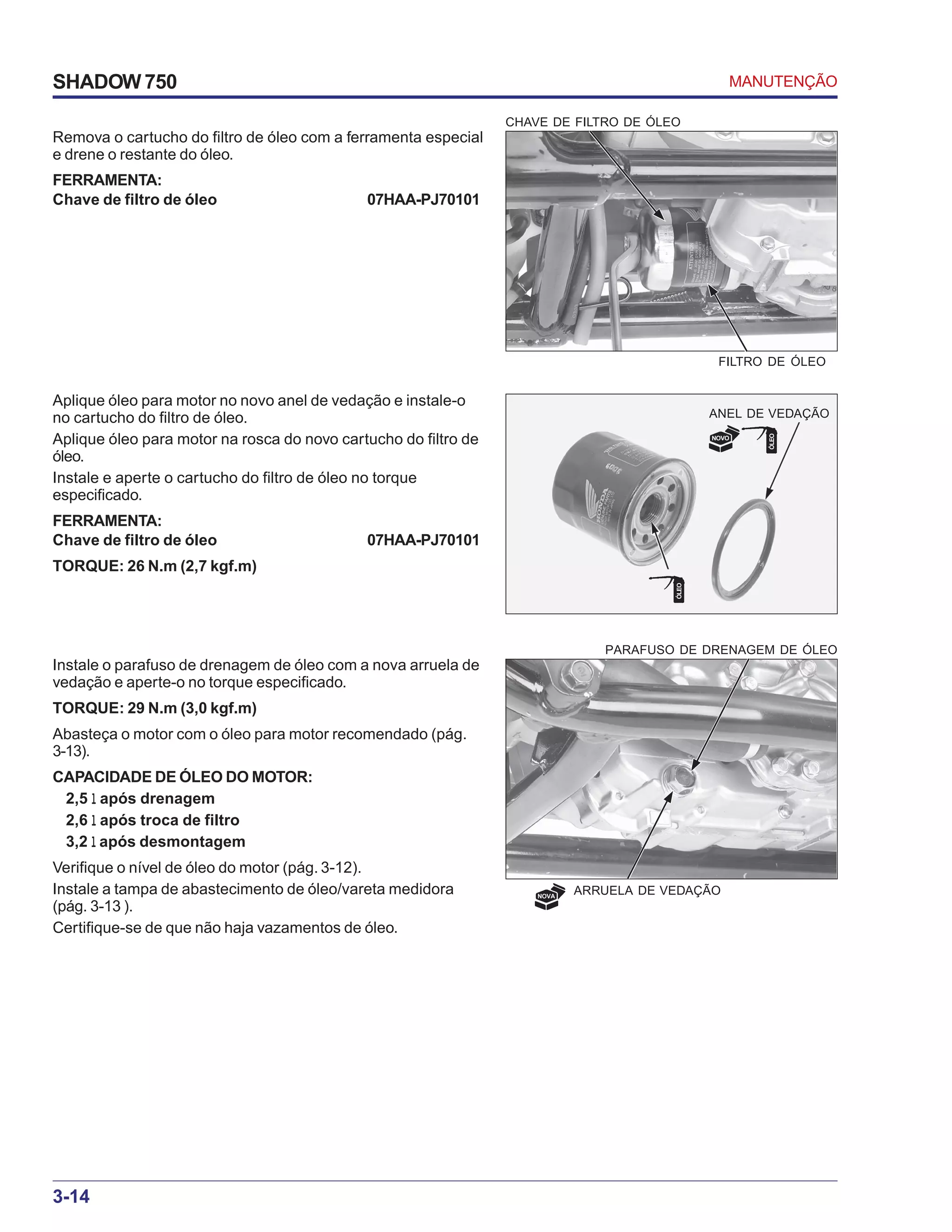 Manual de serviço shadow 750 00 x6b-meg-001 manutencao | PDF