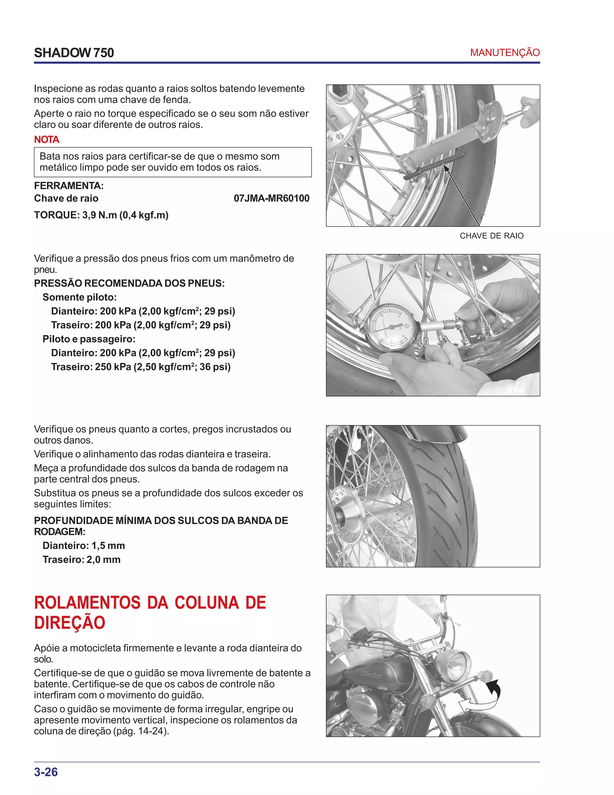 Manual de serviço shadow 750 00 x6b-meg-001 manutencao | PDF