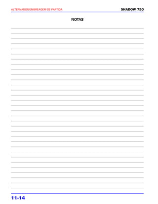 ALTERNADOR/EMBREAGEM DE PARTIDA           SHADOW 750


                                  NOTAS




11-14
 