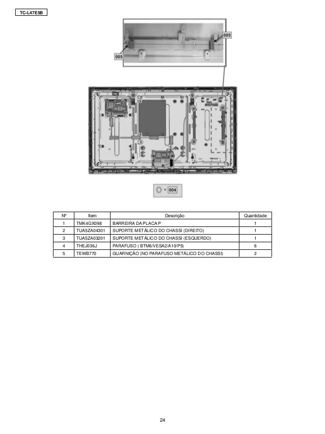 Manual de serviço TV LCD/LED PANASONIC TC-L47 E5B chassis
