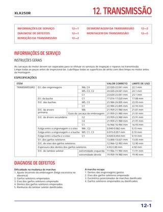 Manual de serviço xlx250 r (1984) mskb7841p transmis | PDF