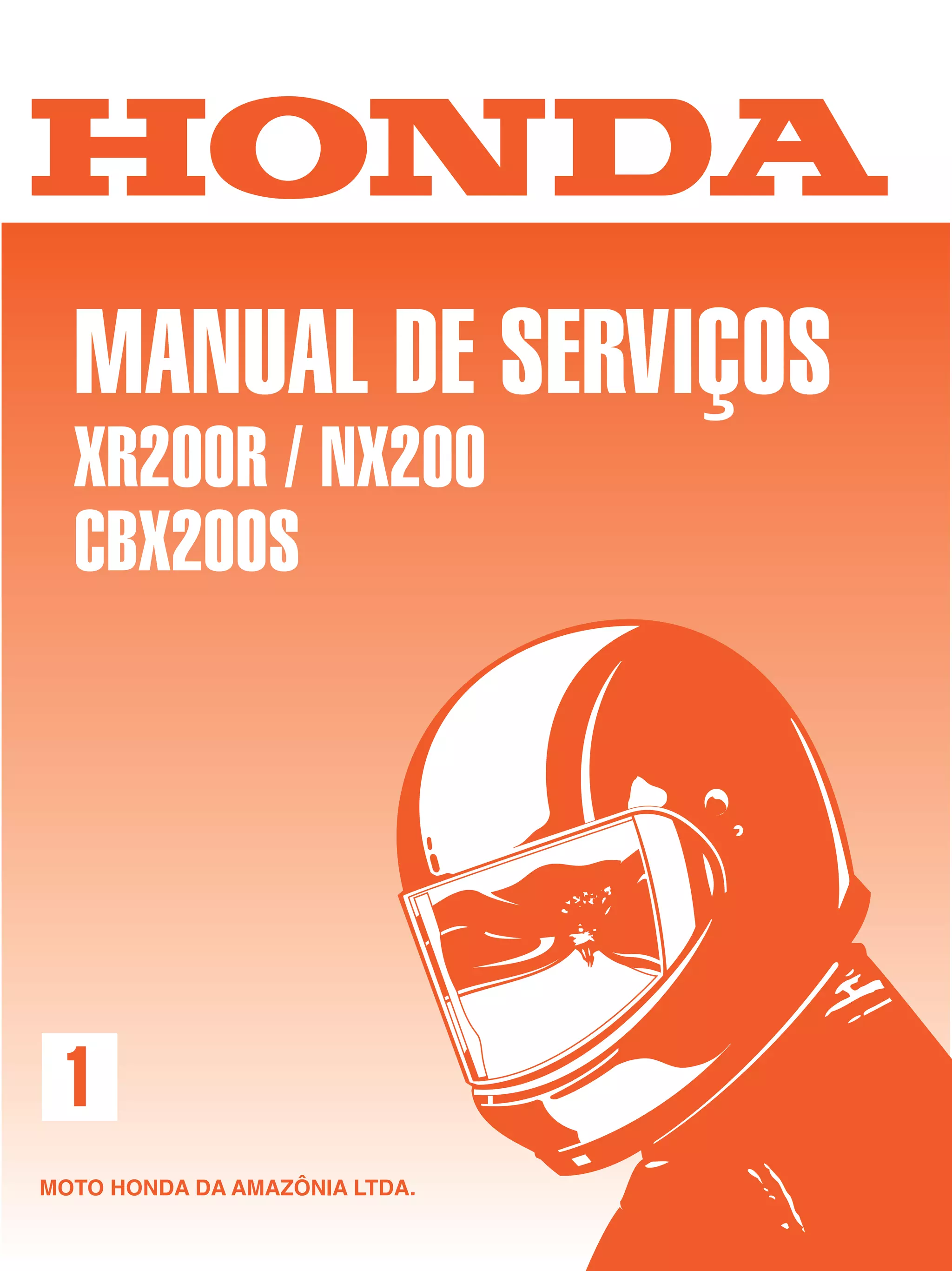 Manual de serviço xr200 r nx200 cbx200s mskbb931p capa | PDF