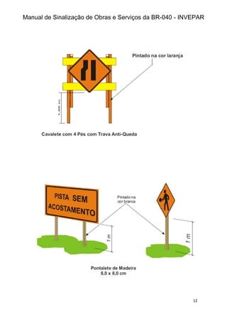 Manual de Sinalização de Obras e Serviços da BR-040 - INVEPAR
12
 