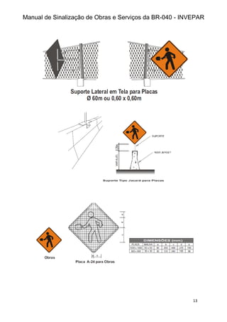 Manual de Sinalização de Obras e Serviços da BR-040 - INVEPAR
13
 