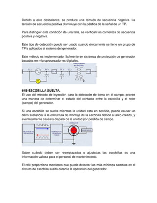 FALAS EVOLUTIVAS
FALLAS SIMULTÁNEAS
FALLAS EN DEVANADOS
PERTURBACIONES ELÉCTRICAS
SOBRETENSIONES
Las sobretensiones son cualquier valor de tensión entre fase y tierra, cuyo valor
pico, es mayor que la tensión máxima del sistema. La tensión en el sistema
eléctrico de potencia es variable, dependiendo de las condiciones del sistema,
 