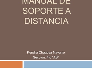 MANUAL DE
SOPORTE A
DISTANCIA

Kendra Chagoya Navarro
Seccion: 4to “AS”

 