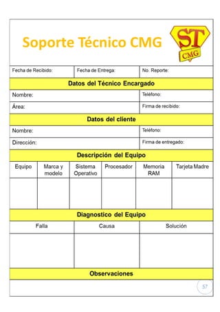 57
Soporte Técnico CMG
 