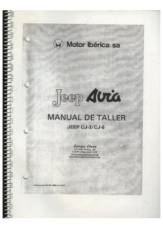 Jeep CJ3 / CJ6. Manual de Taller SP-1055/AV-EXP. 