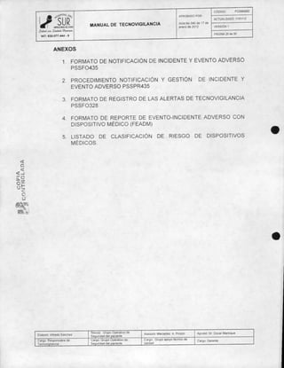 Manual de tecnovigilancia