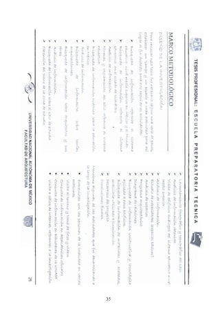 ,~i~
~o~
.
.
TESIS
PROFESIONAL:
E
S
e
u
E
LA
P
R
E
PAR
A
T
O
R
lA
T
E
e
N
I
e
A
....
>~:~l;..~~.1
MARCO
METODOLÓGICO
1'>15[:"':<0
bE
LA
1~,IVEST
lC::f--CI¿,~.j
Pn'r"l'.
L
e"ll!::~h'
f.;;t.'~
t.':'.s.i.&
{v~
lo"...ec.~~1)1
i(,:
S!t?::lA(..y
I,..q.......
!"
.-;!,
l..f.
d~
p.~_s".o.c:
.•
~"',t-:.:!blee-er
1~0I!.,
t~l.t¡/l
..
,·,:pC'
tJ
;,.n.",
e,s}'o.cLo
VI
c,(..(c.{(~
octLVllVfj
f';.tl'rCl
!i1~.r
ttP.gf~x
~L
f~v
...
~~.--:;.tCE~C';
pa~a
~'7:t..c
,(;eeu¡
(.,S.t,Z
U0~_l4U..{n.:..(ts;
).:
'F..
l.ot~q¡(t:cfn
:;i~
LI'..
f()r'M~c.i6~'..
"cferev.,tc
ni.
~~$t(YlA~
eQlt.-<~~u.v::
I,·....
~)tl
w.ectLG
.5.V.'PÓl.(H
(~~"
Ni¿.':~>n
!~
eL
"""¡,,·¡.....
r,..lc­
};...
r;{~,>c.t
..
!c.~v.
:k
Ln....
'rn'V..(),c~bv,.
,·tf'r.tt:¡..
t-t
1)...
··,i...':.t:O'1,..~l
e"''1l..-!c.nh..
·./f
~V'
....
el
u~tl-1!J.O
(te
(J~.-!tl-¿~¿~y'{;
).-
/'tV'.,i'll".~i.-~
~t
iv.
.
.
.
{.(~I'!-"'"¡,,ACí.f,:·.
'
)
.;.>
,
.
...
l
f•
...-r".1..!-l.r;
~.~
i
~,::~l~vo!lf.v".l'.o.~
~el
~Lt~~~

r"';t>·u·"..tr:
'f~
.s,!s.tc,,'.c<
!vtv.c.(.,t.~V{),
'f;l(,.;;;q,~{,ejv.
~'.ie
~W'_fC'YVl.Vt:,;l6"1~
~
•
.st:.::i,r.[(.1
..7.(.t)I'"
~~
~(jvu::oc~h:.r
...
jt
!;:v<.,
t"'1Ú.i.cD.
y
Áv,:-ó'
<.';.::;
dr.
¿v",tr:r
¡,.-vJir:;l('VI,.,.

.
,
.

,...
.
.
.
r,;,úSo,Ltt.d~~
;;,!(
l.
.......
r
mw.!l~(.~'
...•
~r:br.e
L~":~!y[
:A';

!.'l
Y!'~
~L
':e("+:bV..tC'~C(
~~
.....
"8-¡.{,<,;.q.
..(td(~
(~(
tv<.{cn'..
.
.
?~.i..ó..,.
$obrt
(1)'qi-~~
....
~:t..
...
r_;.
t";
5.1,.{:;'
ObY';'¡5
~
4.~".tH~5¡.~;
~:~
~
......
f~r·y"V-.Gc[6l·
...

:...
y..
~:{SCJ.l~t'".{a
cl~
lV·t~lyVl-"i~d6;.-.
!;'Dbre
f::
si.tLC'
vC~
!~.tl/.C.((G

~..
c:·bt~evd,!.-bvv
ol-e~
T·Laor.o
de
l,.~
¿O¡,t-!
Gtt:
¿.stl,..o'.c(Lo.

....
'_e·"""Cc.
...Alf...
Lo
fotogreifí.co
ti
t!1po.]reiFtw
del~lC'r
).o
Av...
cHu;i.[.
.:it'
iv.f!lTY'.::.lC~óv....')bte
......
ia(::;l
),:...
vtstJ.Ct
Jt
e¡).¿f~c.(.!'(,.
Cl
....
./jL~gr.f.
~d
:;t.:".~el!"'V
.
.
~
tch{c.nti',~
lI~'.vet
~:hC'
$.-<rtn.
.
OY
>
.A,
...
·.1ttc.$is
ci!
L¡,-.{e·nvuci-ó:-,
.
."
Ss.tiA.ct~()
cAe
v..
ee-.e.t;Lci.(1~t~
(tsp~c
~O~
UQ,;[CO.ri.)
'¡.,
A
....
~
t~~i...~
oie
e5.petd.os
;.....
Progr<:t'.......
P
nrquíA:cct6v.tc
r.)LH~j¡ro.IrVl.Cl
cte
t-et"c~('V.t':;
~
~d~~.~O."'<.t~:'A
¡"ie
iV'"f;w·~tta.('A6~
....
c[,vo..-:·~·-l"l.{cüt-·u
fj
t(c~'L6gLCt.1
uptLc.Ct~~
C{
!:>los
a~l,..fLc.Lf)s..
;,..
F;l.~.s.q
L..(e~i(.f
de
LIA.{!":y
.
.
.
.
.
u
.~{.~bV
..
efe
.....
,
A
o~
t
...
LCil~.
tí
~r¡.,l
h"'~o$.,
~V.C'b~l.lttl·i...O
l<tt.L.l·~:~t(:;tt·
e.
í.l.,.I~'A,i.VJlCt(;V'
....
,..
n-!:.r~~i·r!')LL(
...
del
r·l-(,·tjeeto.
V)
r">
~~,
c.
.
.
.
.
.
v....cJ.:..($;.!.ov....ts
-(í.if..,..<üe-;•.
,........-;~Y'"ct.o:.r~o
c!l0¡'i:A~r,-
cl.e
L~!~
o:ct¿;,jh,iC1d.t~,.;.
qu~
fr...<~
O!S.C11
rol!
t:tV"...
c-Lo
¡?,
lo
L~I"0c
A~
to
t.
.
.
.
.
.
,·/esü9p.ci.6v..
'I!'
Cl.-'-b·(vi..::-)·_¡:(~
C0V1...
Los
bt.'r<-:'OV.!A:S
d~
liA
t()cCiLt::~t:tc.!
.!¡I,
VQyLa.r.
OCo..s~C1V..(':S..
/r.~Lta
at
teyt..
~V,..{,
H
t:o
..
"
:;o..p'
c;{t
foto$.
~j
Vi
{J,~(JS
ClV...<;~~tH
9f
~v
..f()rv;¡c.l)(;lé·iI..
e~
....
1.e~!,,,,.,d~v'c-La<
ofLcL9.ltS
ct'V'.....-;vtt~
~e
~Lt';,{r
...
/,~.iAcé,6}
.....
ev."
bLbLi.ot~co.S.
de
lCt
L~U",f-AM
vL.s.):C1
~
&LtLo.."'~
eL::
l..~·~t(.yV"..rl:;
i·tf:''I''eY.t·(f"~,
o
L"l
[,V',",'
•
.:e.:;Hga-c~óV'
..
r·'48.~,
UNIVERSIDAD
NACIONAL
AUTÓNOMA
DE
MÉXICO
l1;;l~
J
.
25
FACULTAD
DE
ARQUITECTURA
r~~
 