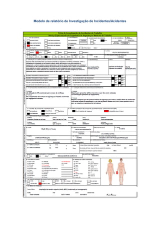 Modelo de relatório de Investigação de Incidentes/Acidentes
 