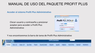 Manual de uso del paquete profit plus | PPTX