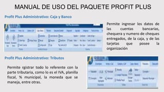 Manual de uso del paquete profit plus | PPTX