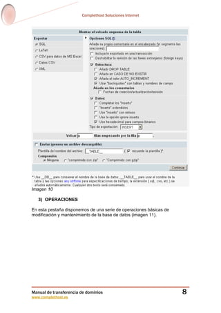 Manual de uso de phpmyadmin | PDF