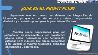 Manual de uso de Paquete Profit Plus. | PDF
