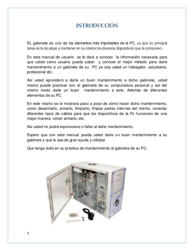 Manual de usuario gabinete