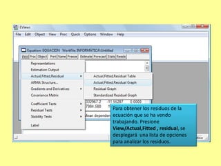 Creación de un modelo de RegresiónEstimar  el comportamiento de una serie si se aumenta,  el periodo  de tiempo a estudiar.