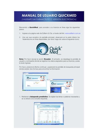 Manual de Usuario de QuickMed Web | PDF