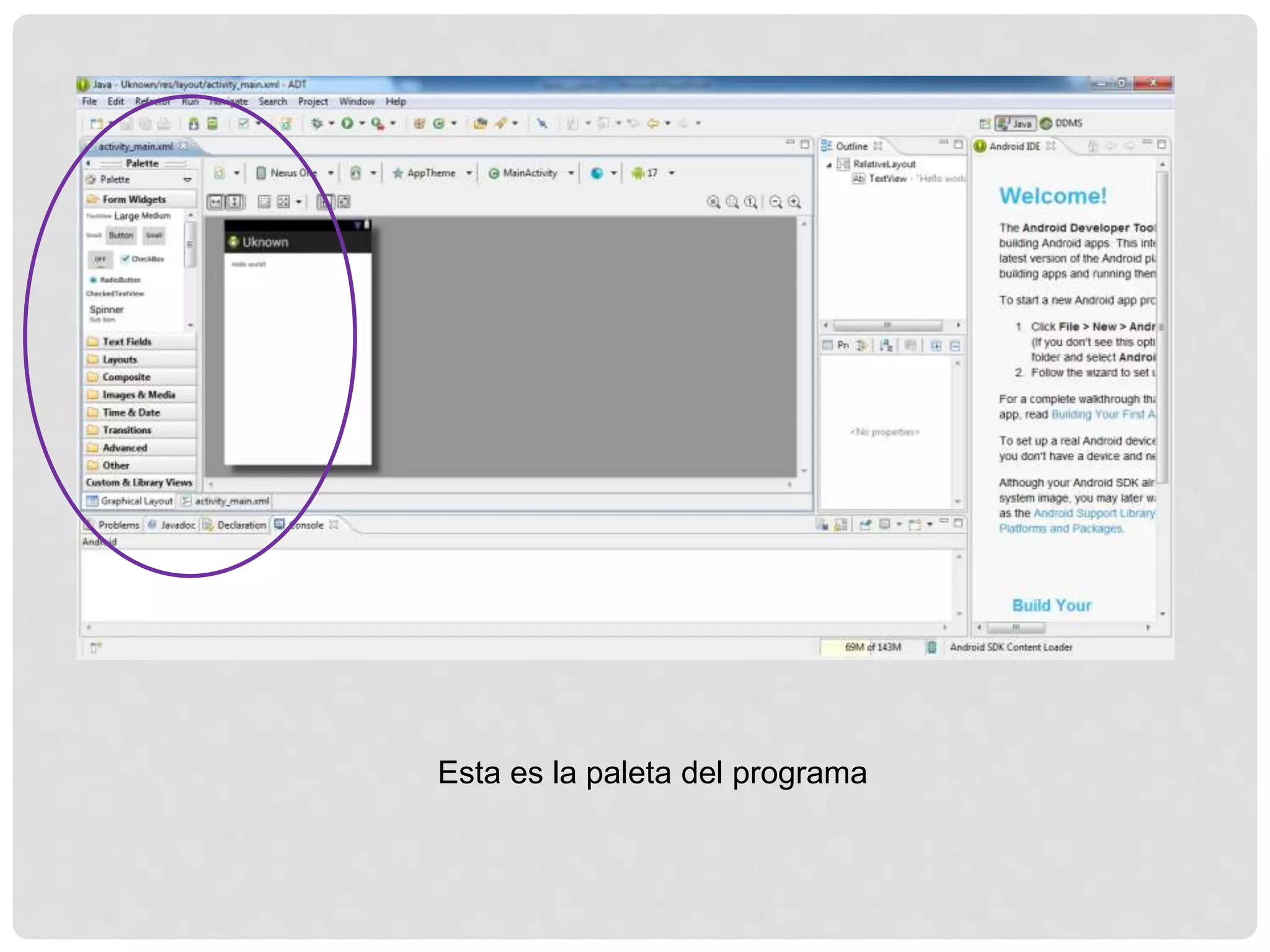 Esta es la paleta del programa
 