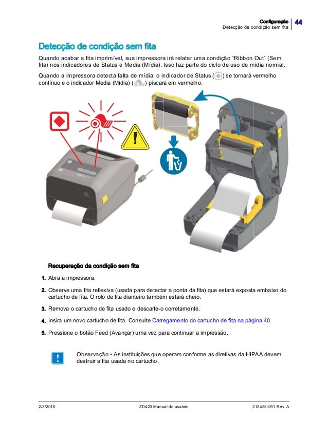 ZD420 Manual Para Usuário da Impressora
