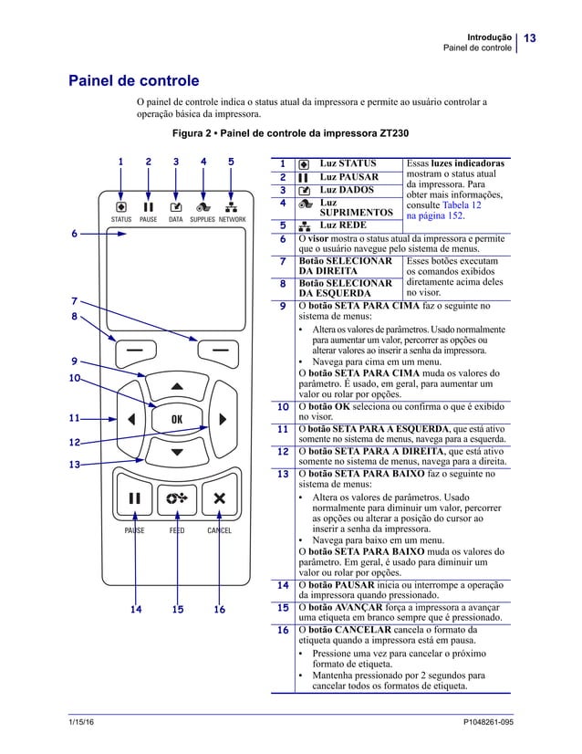ZT230 - Manual de Usuário Para Impressora | PDF