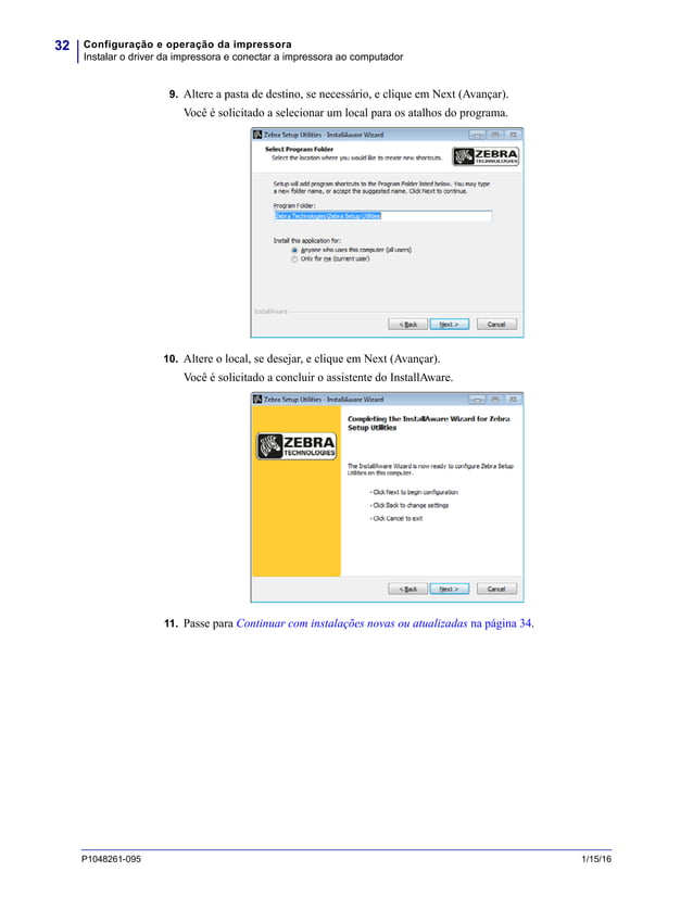 ZT230 - Manual de Usuário Para Impressora | PDF