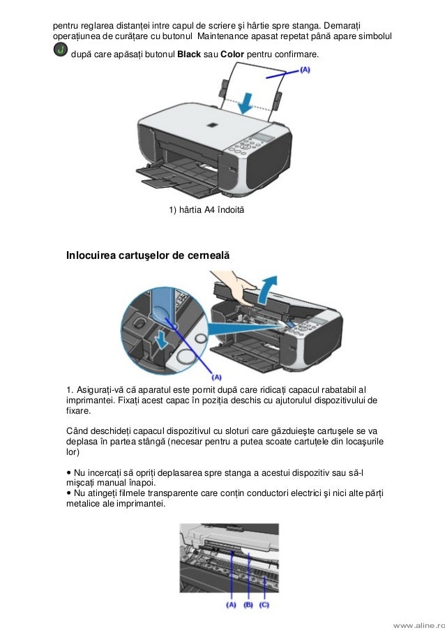 Imprimanta canon instructiuni de utilizare