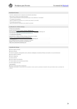 Wordpress para Novatos Un manual de Phylosoft
26
 