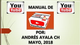 MANUAL DE
POR:
ANDRÉS AYALA CH
MAYO, 2018
 