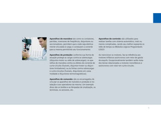 Aparelhos de manobra tais como os contatores,
partidas, inversores de freqüência, disjuntores ou
seccionadores, permitem que a rede seja eletricamente vinculada à carga; e conduzam a corrente
para a mesma permitindo seu funcionamento.

Aparelhos de controle: são utilizados para
realizar tarefas com sistema automático, mais ou
menos complicadas, sendo seu melhor expoente os
relés de tempo ou Módulos Lógicos Programáveis
LOGO!.

Aparelhos de proteção: conforme sua forma de
atuação protege as cargas contra as sobrecargas
(disjuntor-motor ou relés de sobrecargas); os aparelhos de manobra contra os efeitos de corrente de
curto-circuito (fusíveis, disjuntor-motor ou disjuntores limitadores); ou às linhas contra sobrecargas
e curto-circuitos (fusíveis, disjuntores em caixa
moldade e disjuntores termomagnéticos).

Ao mencionar os motores, faz-se referência aos
motores trifásicos assíncronos com rotor de gaiola
de esquilo. Excepcionalmente também serão tratados temas relacionados a motores monofásicos e
assíncronos com rotor em curto-circuito.

Aparelhos de comando: são os encarregados de
vincular os aparelhos de manobra e proteção à instalação e aos operadores da mesma. Um exemplo
disso são os botões e as lâmpadas de sinalização, os
terminais, os sensores, etc.

5

 