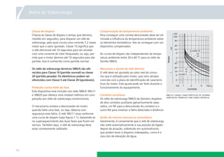 7    Relés de Sobrecarga



      Classe de disparo                                       Compensação de temperatura ambiente
      Chama-se classe de disparo o tempo que demora,          Para conseguir uma correta desconexão deve ser eli-
      medido em segundos, para disparar um relé de            minada a inﬂuência da temperatura ambiente sobre
      sobrecarga, pelo qual circula uma corrente 7,2 vezes    os elementos bimetálicos. Isto se consegue com um
      maior que o valor ajustado. Classe 10 signiﬁca que      dispositivo compensador.
      o relé demorará até 10 segundos para ser ativado
      com uma corrente de rotor bloqueado, ou seja, per-      As curvas de disparo são independentes da tempe-
      mite que o motor demore até 10 segundos para dar        ratura ambiente entre 20 e 60 ºC para os relés da
      partida. Isso é conhecido como partida normal.          família SIRIUS.

      Os relés de sobrecarga térmicos SIRIUS são ofe-         Manuseio e ajuste do relé térmico
      recidos para Classe 10 (partida normal) ou classe       O relé deve ser ajustado ao valor real do consu-
      20 (partida pesada). Os eletrônicos podem ser           mo que é utilizado pelo motor, que nem sempre
      oferecidos com Classe 5 até Classe 30 (ajustáveis).     coincide com a placa de identiﬁcação de caracterís-
                                                              ticas do motor. Este ajuste pode ser feito durante o
      Proteção contra falta de fase                           funcionamento do equipamento.
      Este dispositivo está incluído nos relés SIRIUS 3RU11
      e 3RB20 que oferece uma notável melhora em com-         Contatos auxiliares                                    ﬁg 7.1 curvas características de disparo
                                                                                                                     para relés térmicos com carga trifásica
      paração aos relés de sobrecarga convencionais.          Os relés de sobrecarga SIRIUS da Siemens dispõem
                                                              de dois contatos auxiliares galvanicamente sepa-
      O mecanismo acelera a desconexão do motor               rados, um NF para a desconexão do contator e o
      quando falta uma fase, ou seja, detecta com             outro NA para sinalizar a falha detectada à distância.
      segurança esta falha. O relé 3RU11 atua conforme
      uma curva de disparo (veja ﬁgura 7.1), baseando-se      Botão de rearme manual ou automático
      no superaquecimento das duas fases que ﬁcam em          Geralmente, é conveniente que o relé de sobrecarga
      serviço. Também aqui, o relé de sobrecarga deve         não volte automaticamente à sua posição de ligado
      estar corretamente calibrado.                           depois da atuação, sobretudo em automatismos
                                                              que podem levar à disparos indesejados, como é o
                                                              caso dos de elevação de água.




62
 