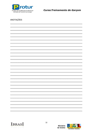 Curso:Treinamento de Garçom
32
ANOTAÇÕES
_____________________________________________________________________
_____________________________________________________________________
_____________________________________________________________________
_____________________________________________________________________
_____________________________________________________________________
_____________________________________________________________________
_____________________________________________________________________
_____________________________________________________________________
_____________________________________________________________________
_____________________________________________________________________
_____________________________________________________________________
_____________________________________________________________________
_____________________________________________________________________
_____________________________________________________________________
_____________________________________________________________________
_____________________________________________________________________
_____________________________________________________________________
_____________________________________________________________________
_____________________________________________________________________
_____________________________________________________________________
_____________________________________________________________________
_____________________________________________________________________
_____________________________________________________________________
_____________________________________________________________________
_____________________________________________________________________
_____________________________________________________________________
_____________________________________________________________________
_____________________________________________________________________
 