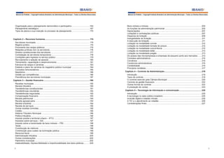 Manual do Prefeito – Copyright Instituto Brasileiro de Administração Municipal – Todos os Direitos Reservados

Organização para o planejamento democrático e participativo ...............................164
Planejamento estratégico .........................................................................................167
Tipos de planos e sua inserção no processo de planejamento ...............................170

Capítulo 2 – Recursos humanos.............................................................................. 174
Servidores municipais .............................................................................................. 174
Regime jurídico ........................................................................................................ 174
Provimento dos cargos públicos ..............................................................................175
Relações jurídicas com os servidores......................................................................176
Direitos constitucionais dos servidores ....................................................................177
Contratação de servidores temporários ...................................................................178
Condições para ingresso no serviço público ...........................................................179
Recrutamento e seleção de pessoal ........................................................................180
Treinamento, capacitação e desenvolvimento .........................................................181
Estrutura de cargos e carreiras ................................................................................183
Estatuto e plano de carreiras do magistério público municipal ................................184
Conceitos remuneratórios ........................................................................................185
Nepotismo ................................................................................................................186
Gestão por competências ........................................................................................186
Previdência dos servidores municipais ....................................................................187
Capítulo 3 – Gestão financeira.................................................................................190
Receitas municipais .................................................................................................190
Receita tributária ......................................................................................................190
Transferências constitucionais .................................................................................191
Transferências voluntárias........................................................................................193
Transferências negociadas ......................................................................................193
Compensação financeira .........................................................................................193
Receita patrimonial ..................................................................................................194
Receita agropecuária ...............................................................................................194
Receita industrial ......................................................................................................194
Receita de serviços ..................................................................................................195
Outras receitas correntes .........................................................................................195
Crédito ......................................................................................................................195
Sistema Tributário Municipal ....................................................................................196
Política tributária.......................................................................................................196
Imposto predial e territorial urbano – IPTU ..............................................................197
Impostos sobre serviços – ISS.................................................................................197
Imposto sobre a transmissão de bens imóveis – ITBI ..............................................198
Taxas ........................................................................................................................198
Contribuição de melhoria .........................................................................................198
Contribuição para custeio da iluminação pública .....................................................199
Renúncia fiscal .........................................................................................................199
Administração tributária .......................................................................................... 200
Outras considerações ..............................................................................................202
Patrimônio municipal ................................................................................................202
Inalienabilidade, imprescritibilidade e impenhorabilidade dos bens públicos.......... 204
8

Manual do Prefeito – Copyright Instituto Brasileiro de Administração Municipal – Todos os Direitos Reservados

Bens móveis e imóveis ............................................................................................ 205
As funções da administração patrimonial ............................................................... 205
Depreciações ...........................................................................................................207
Licitações e contratações públicas ..........................................................................207
Dispensa de licitação .............................................................................................. 209
Inexigibilidade de licitação........................................................................................ 211
A execução da licitação............................................................................................ 211
Licitação na modalidade convite ..............................................................................212
Licitação na modalidade tomada de preços .............................................................212
Licitação na modalidade concorrência .....................................................................212
Licitação na modalidade leilão .................................................................................213
Licitação na modalidade pregão ..............................................................................213
Do acesso das microempresas e empresas de pequeno porte aos mercados .......213
Contratos administrativos .........................................................................................214
Convênios ................................................................................................................215
Consórcios administrativos ......................................................................................215
Contabilidade ...........................................................................................................215
Princípios contábeis .................................................................................................217
Capítulo 4 – Controle da Administração .................................................................219
Introdução ................................................................................................................219
Tipos de controle......................................................................................................219
O controle exercido pela Câmara Municipal ........................................................... 220
Controle da gestão financeira ................................................................................. 222
Outras formas de controle....................................................................................... 222
A prestação de contas ............................................................................................ 223
Capítulo 5 – Tecnologia da informação e comunicação ...................................... 225
Introdução ................................................................................................................225
A tecnologia no setor público brasileiro....................................................................225
Inclusão digital e cidades virtuais.............................................................................225
A TIC e o atendimento ao cidadão .......................................................................... 226
Considerações finais ................................................................................................227

9

 