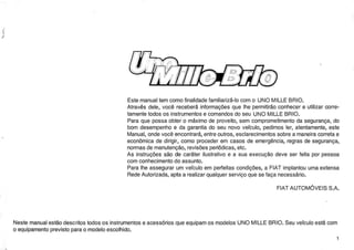 Manual do Proprietário Uno Mille Brio