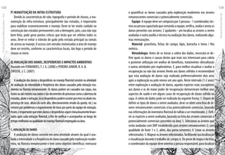 p) Manutenção da Infra-estrutura
Devido às características de solo, topografia e período de chuvas, a ma-
nutenção da infra-estrutura, principalmente das estradas, é importante
para viabilizar economicamente o manejo. Deve-se ter muito cuidado na
construção das estradas permanentes com a drenagem, pois, caso não seja
bem feita, pode gerar pontos críticos que terão que ser refeitos todos os
anos. Deve-se evitar o trânsito de gado pela estrada principal ou ramais
de acesso ao manejo. O acesso com veículos motorizados à área de manejo
deve ser restrito, conforme as características locais, tão logo o período de
chuvas se inicie.
Q) AVALIAÇÃO DOS DANOS, DESPERDÍCIOS E IMPACTOS AMBIENTAIS
Baseado em FERNANDES,T. J. G. (2008) e PEREIRA JUNIOR, R. A. &
ZWEEDE, J. C. (2007).
Aavaliaçãodosdanosedesperdíciosnomanejoflorestalconsistenaatividade
de avaliação da intensidade e freqüência dos danos causados pela extração ma-
deireira na floresta remanescente. Os danos podem ser causados nas copas, nos
fustesouatémesmonasraízesesãodecorrentesdeprocessoscomoaaberturade
estradas,abateeextração.Jáosdesperdíciospodemocorrerporerrosnoabate(ex.
presença de ocos, altura do corte alta, direcionamento errado da queda, etc.) ou
mesmoporproblemaseesquecimentodetorasporpartedaequipedeextração.
Assim,éimportantequeestesdanosedesperdíciossejamminuciosamentelevan-
tados após cada extração florestal, a fim de verificar e acompanhar ao longo do
tempomelhoriasnaqualidadedomanejoflorestalempregadonaárea.
1. AVALIAÇÃO DE DANOS
A avaliação de danos consiste em uma atividade através da qual é ava-
liadaaintensidadeeafreqüênciadedanocausadopelaexploraçãomadei-
reira, na floresta remanescente e tem como objetivo identificar, mensurar
e quantificar os danos causados pela exploração madeireira nas árvores
remanescentes comerciais e potencialmente comerciais.
Equipe: A equipe deve ser composta por 3 pessoas - 1 coordenador, téc-
nicooupessoacapacitadaquecomandaaequipe,verifica,avaliaeanotaos
danos presentes nas árvores; 2 ajudantes - um localiza as árvores a serem
avaliadas e outro auxilia o técnico na avaliação dos danos, realizando algu-
mas mensurações.
Material: prancheta, fichas de campo, lápis, borracha e trena / fita
métrica.
Metodologia: Antes de se iniciar a coleta dos dados, necessita-se de-
finir quais os danos e causas destes que mais nos interessam para coleta
e posterior utilização em análise de benefícios, tratamentos silviculturais
e outras atividades pós-exploratórias. E, para melhor visualizar e avaliar a
recuperação ou não das árvores frente aos danos sofridos é recomendável
que esta avaliação de danos seja realizada preferencialmente dois anos
após a exploração ou pelo menos um ano após. Neste intervalo (1-2 anos)
entre exploração e avaliação de danos, aquelas espécies mais susceptíveis
aos danos e as de maior poder de recuperação demonstram melhor seus
aspectos de saúde e em alguns casos de recuperação de danos sofrido na
copa. A coleta de dados pode ser realizada da seguinte forma: 1. Depois de
definir os tipos de danos a serem avaliados, deve-se obter uma lista de ár-
vores remanescentes comerciais e/ou potencialmente comercias, baseado
nasinformaçõesdoinventárioflorestaldotalhãoasermonitorado;2.Defi-
nir as espécies a serem avaliadas, baseado na lista das árvores comerciais e
potencialmente comerciais presentes na área; 3. Selecionar as árvores que
serão avaliadas com DAP estabelecido para árvores remanescentes 2; com
qualidade de fuste 1 e 2, além, das porta-sementes; 4. Listar as árvores
selecionadas;5.Mapearasárvoresselecionadas,facilitandosualocalização
evisualizaçãoduranteotrabalhodecampo;6.Depossedomapaedalista,
o coordenador da equipe deve orientar a pessoa responsável, para localizar
EscoladaFlorestaRobervalCardoso–Acre
138
ManualdoTécnicoFlorestal
139
 