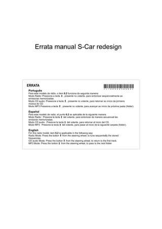 Manual do usuário Player Vectra CDP2500