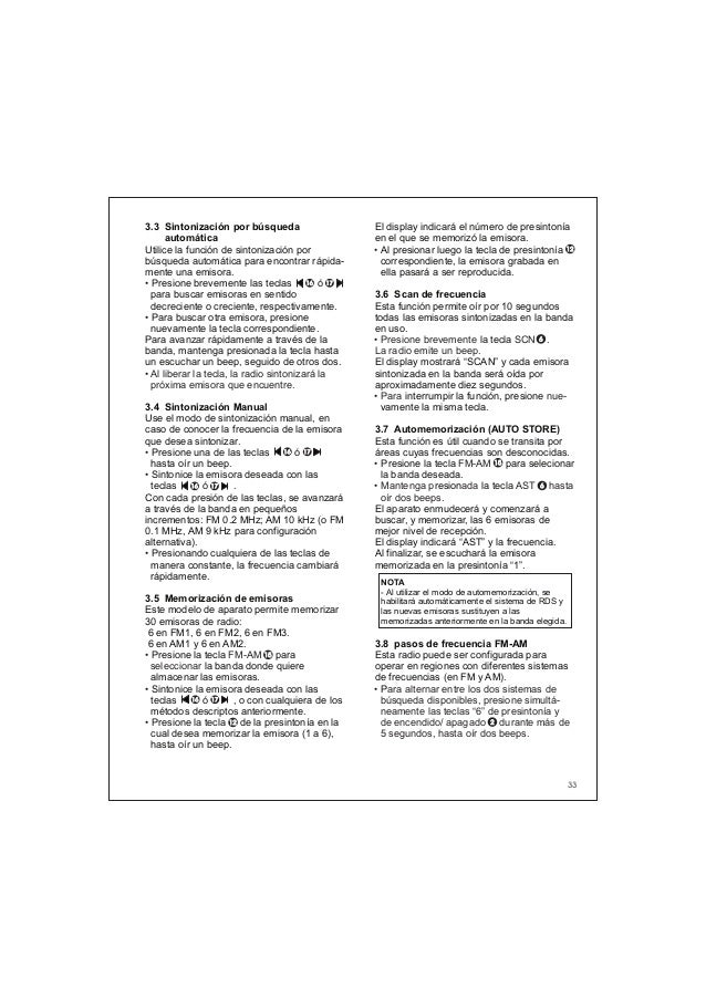 Manual estereo jensen v10