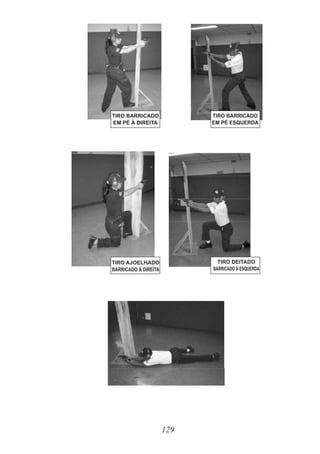 129
TIRO BARRICADO
EM PÉ À DIREITA
TIRO BARRICADO
EM PÉ ESQUERDA
TIRO DEITADO
BARRICADO À ESQUERDA
TIRO AJOELHADO
BARRICADO À DIREITA
 