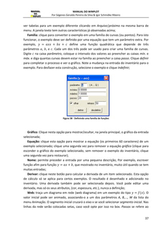 MANUAL DO WINPLOT 
Por Sógenes Geraldo Pereira da Silva  Igor Schmidke Ribeiro 
25 
2.3 Implícitas... ou (F3) 
As funções Implícitas, são do tipo  