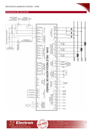 RELÉ REGULADOR DE TENSÃO – DVRI
6
DIAGRAMA DE LIGAÇÃO
 